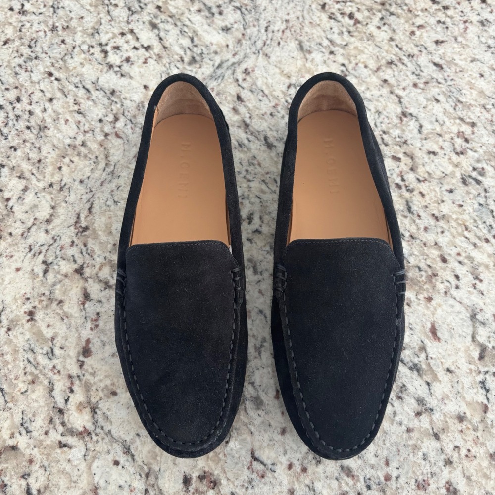 M.Gemi Felize Loafers Women 38.5 Black Like New Suede Driving Moccasins
